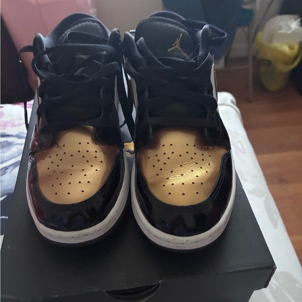 Jordan Kids Sneakers Black and Gold